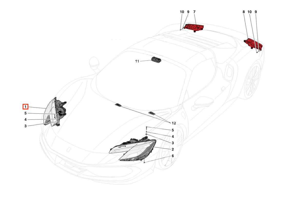 Ferrari Originale Proiettore Anteriore Destro 812845