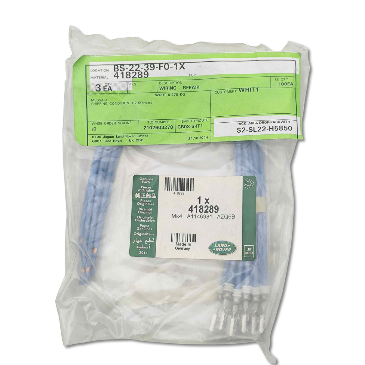 OEM 418289 LAND ROVER Cavo Riparazione Chiusura Serratura